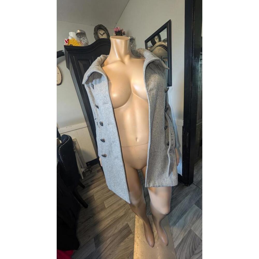 Guess Women’s Gray Wool Blend Military Peacoat Jacket Sz S